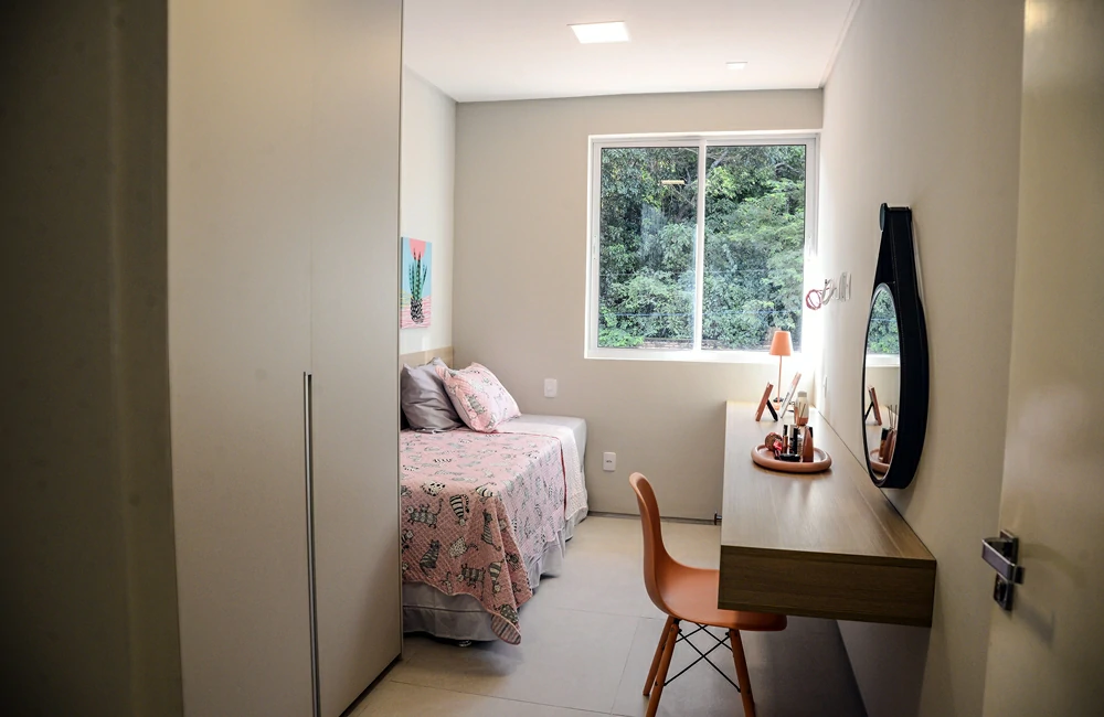 Casa Modelo Vale do Arvoredo: suíte da filha no segundo pavimento