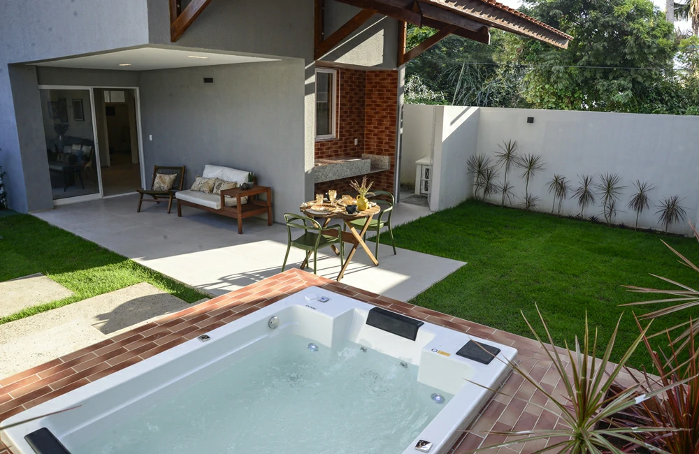 Casa Modelo Vale do Arvoredo: visão do quintal