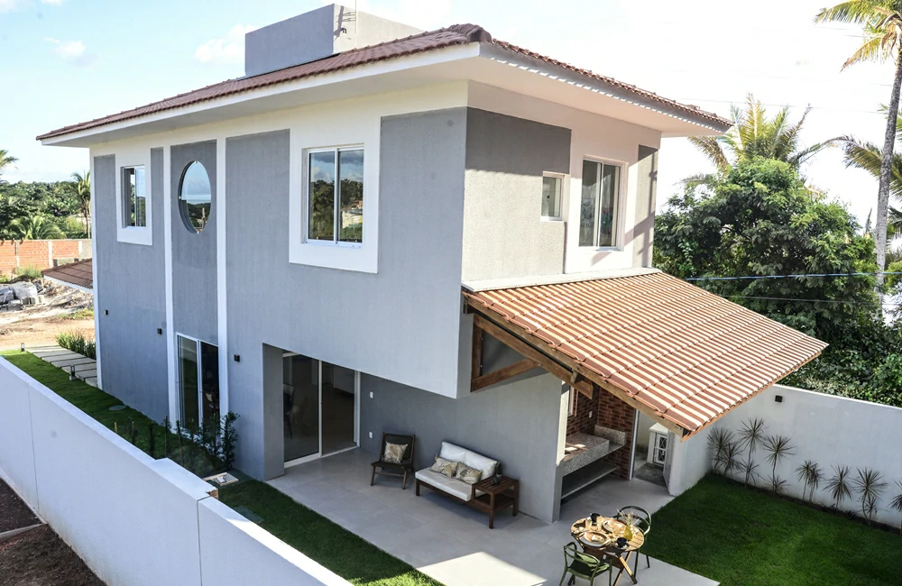 Casa Modelo Vale do Arvoredo: vista aérea dos fundo da casa