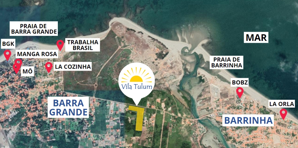 Localização Condomínio Vila Tulum Barra Grande - PI