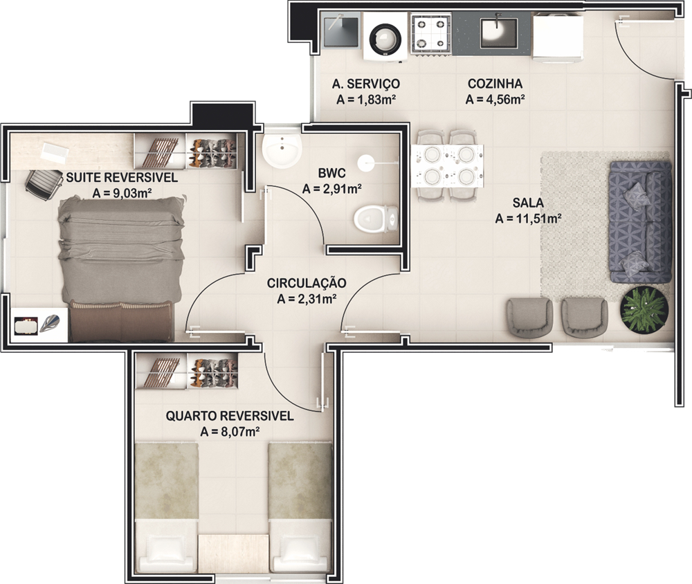 planta apartamento jardins residence club 4