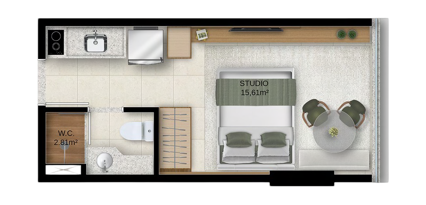 Studio House Ondina Side com Varanda Integrada