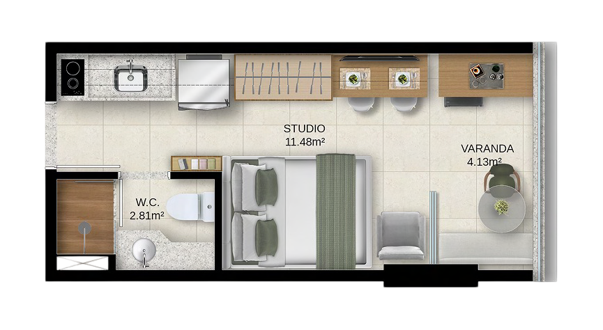 Studio House Ondina Side com Varanda