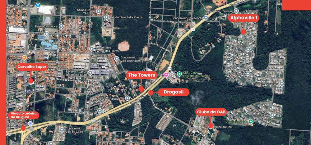 Localização do The Towers Teresina (PI)