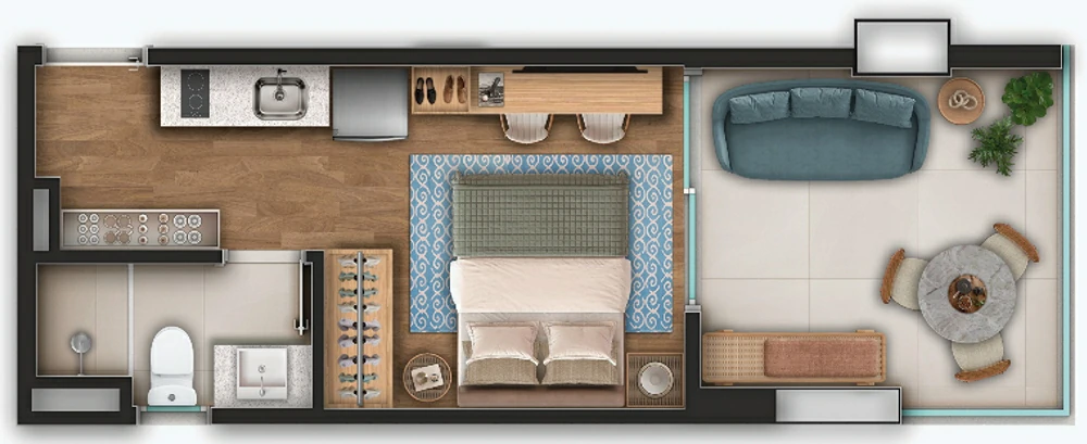 Planta Studio Ocean Jardim Brasil Salvador BA