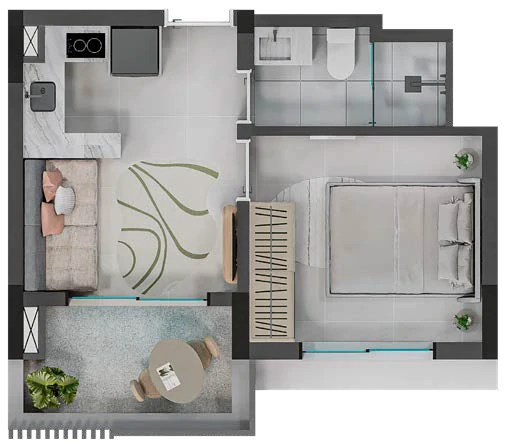 Verde Città: Apartamento com 1 Dormitório