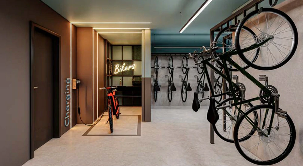 Espaço para guardar bike no subsolo do Verde Città São Paulo (SP)
