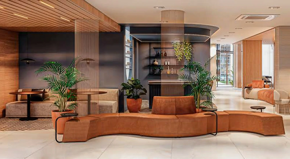 Sofá no Lobby do Verde Città