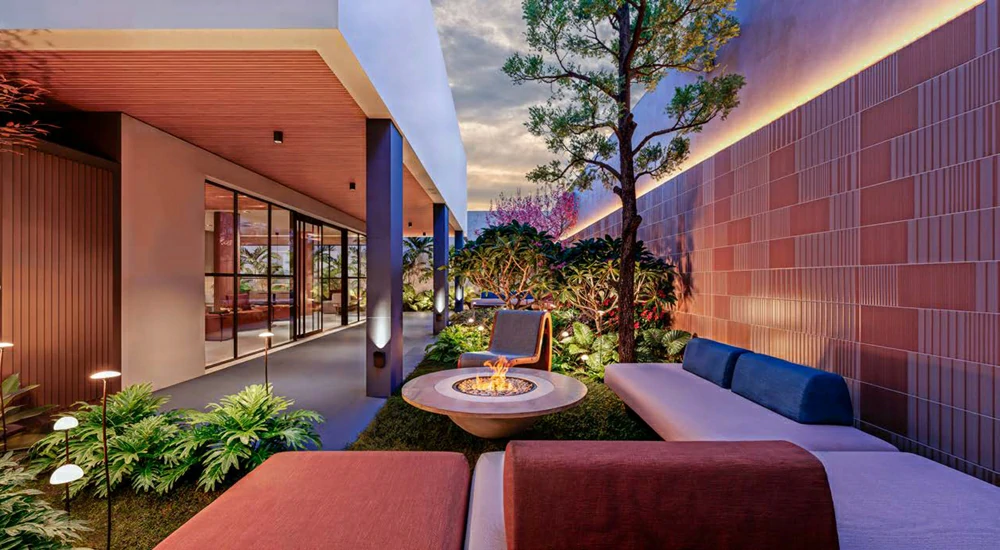 Jardim externo no Verde Città