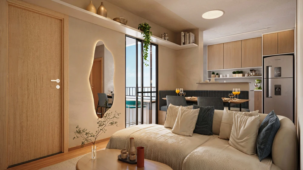 TERRAZZO PARNAÍBA SALA E COZINHA