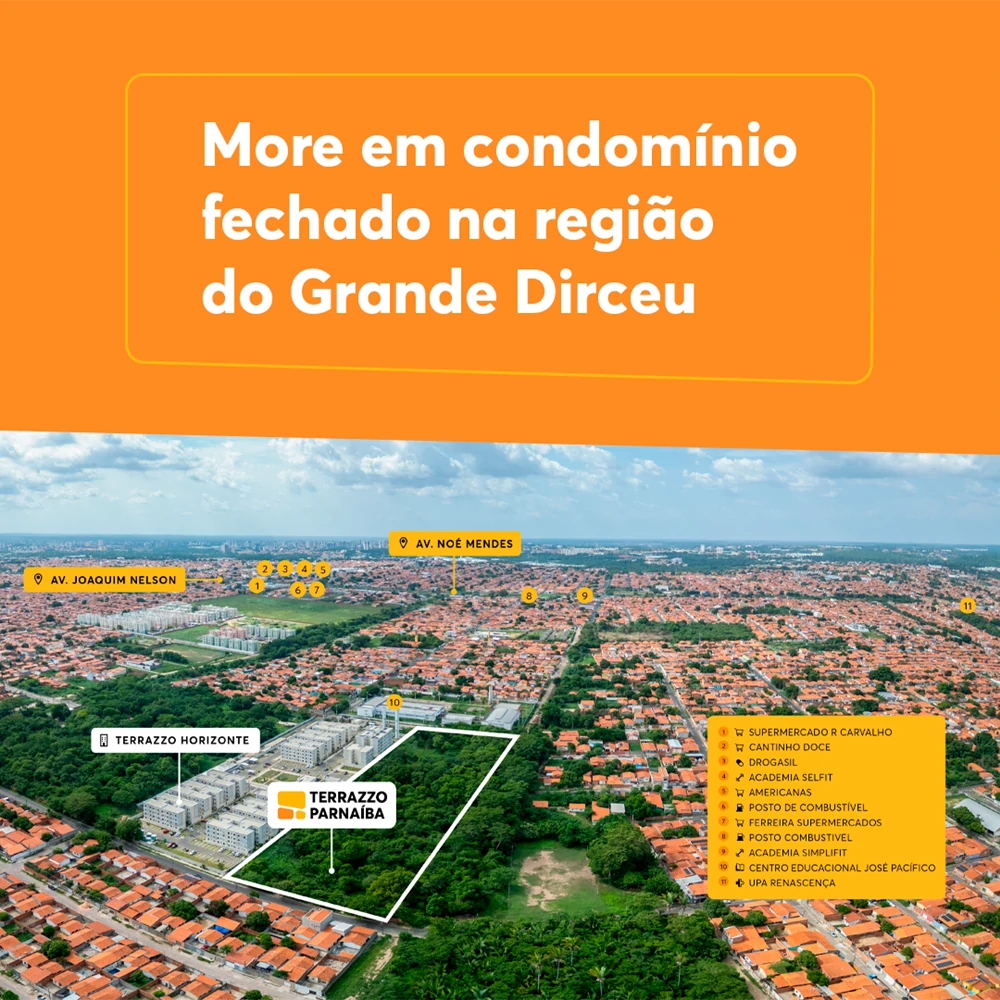 Localização do Terrazzo Parnaíba Teresina