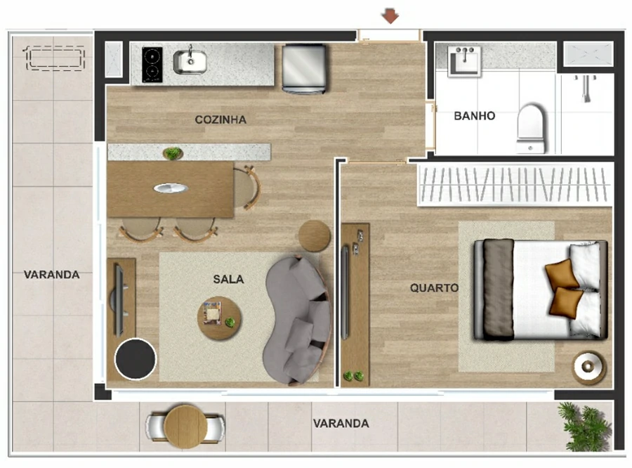Apartamento no Rio Poty Offices & Residence