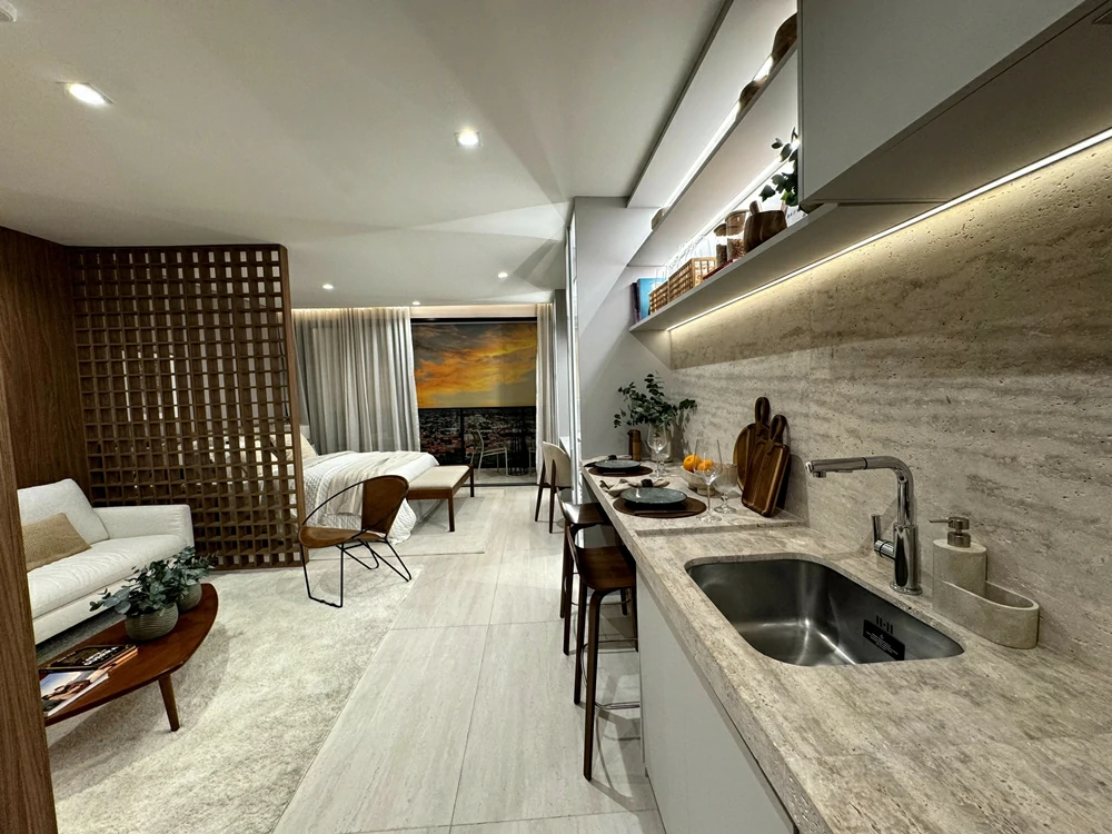 Cozinha do decorado de 42 m do Rio Poty Offices e Residences