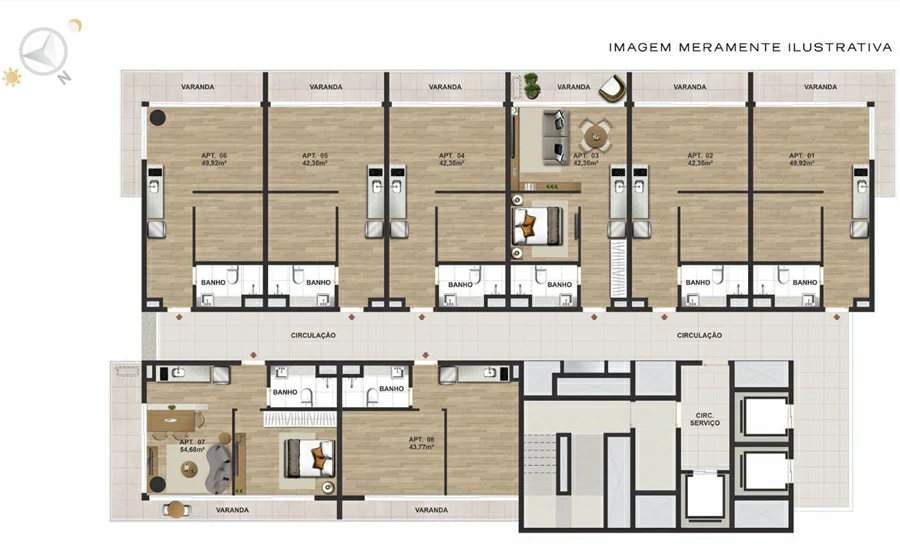 Pavimento residencial do Rio Poty Offices & Residence