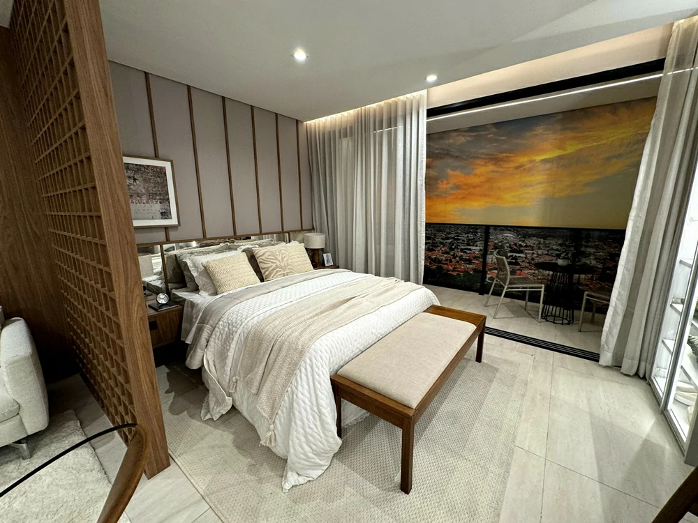Quarto do decorado de 42 m do Rio Poty Offices e Residences
