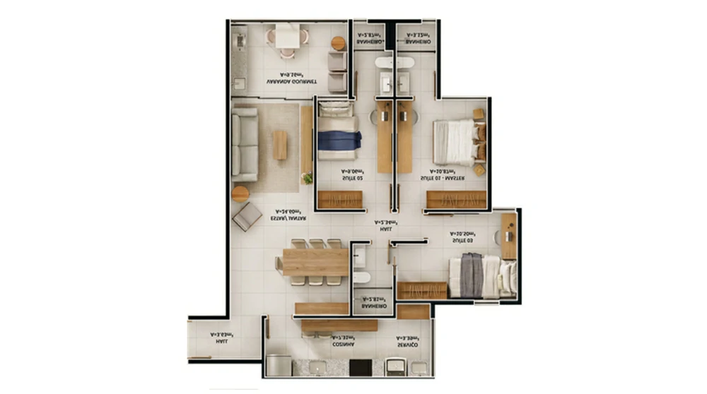 planta de 105 m²