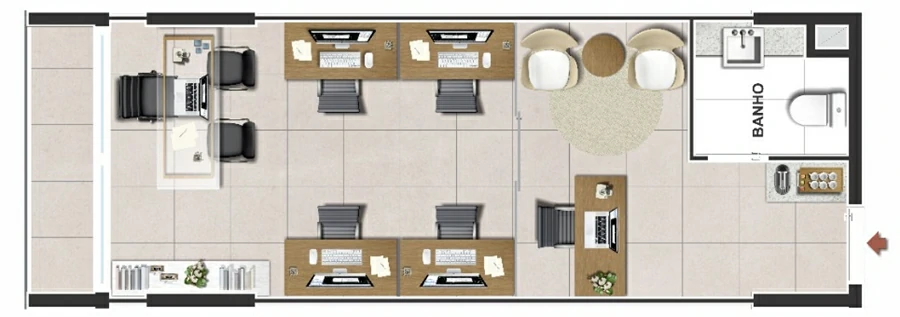 sala comercial do Rio Poty Offices & Residence