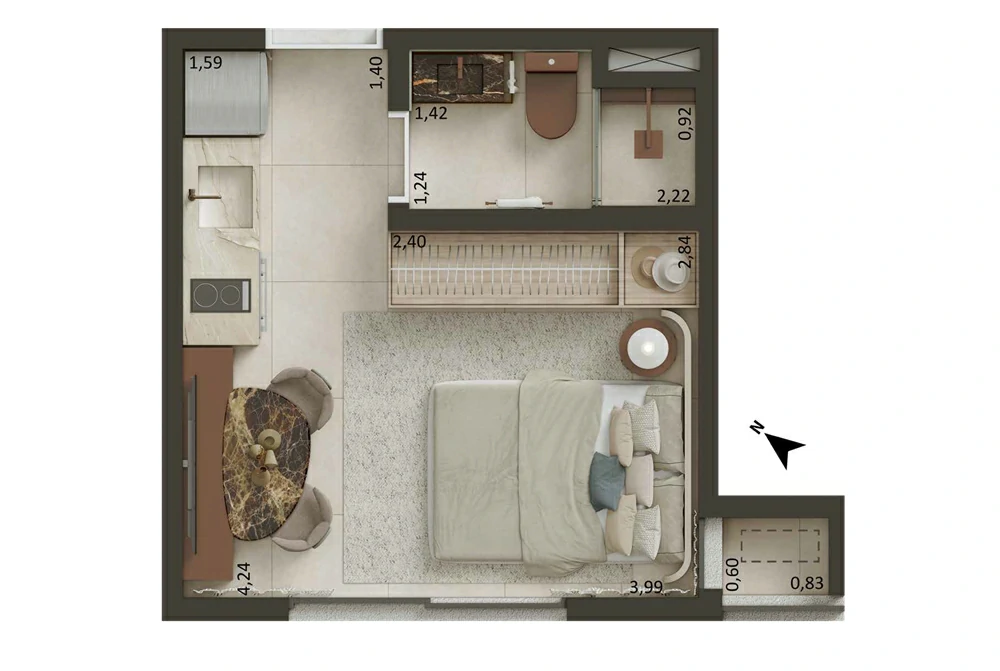 Arte Paulista Studio Planta Tipo 1