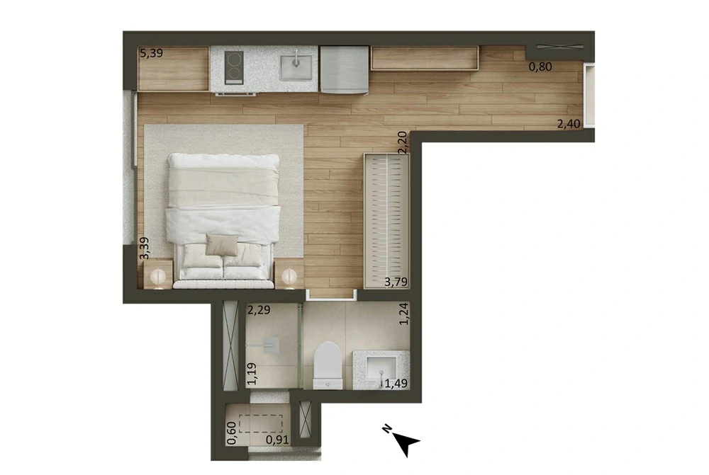 Arte Paulista Studio Planta Tipo 3