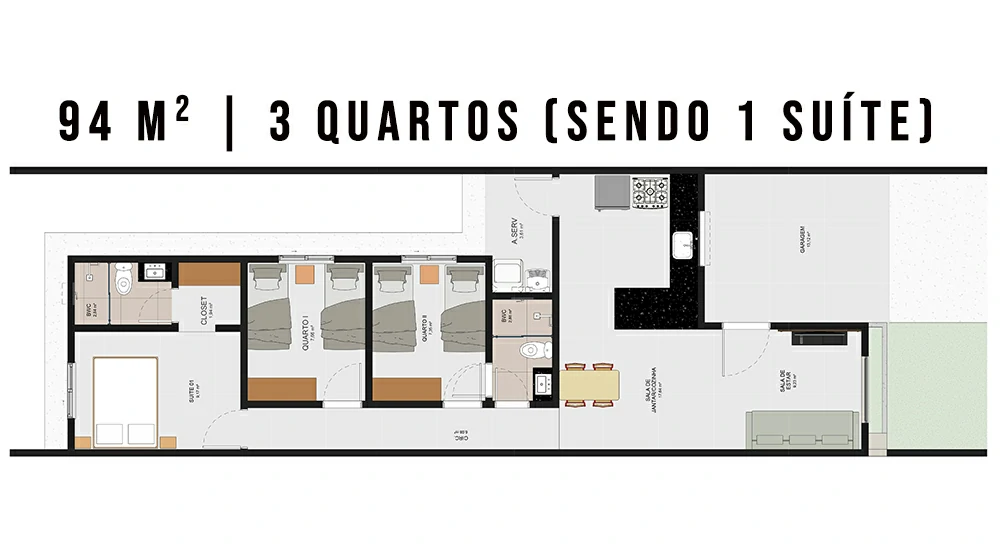 planta casa sublime timon 3 quartos