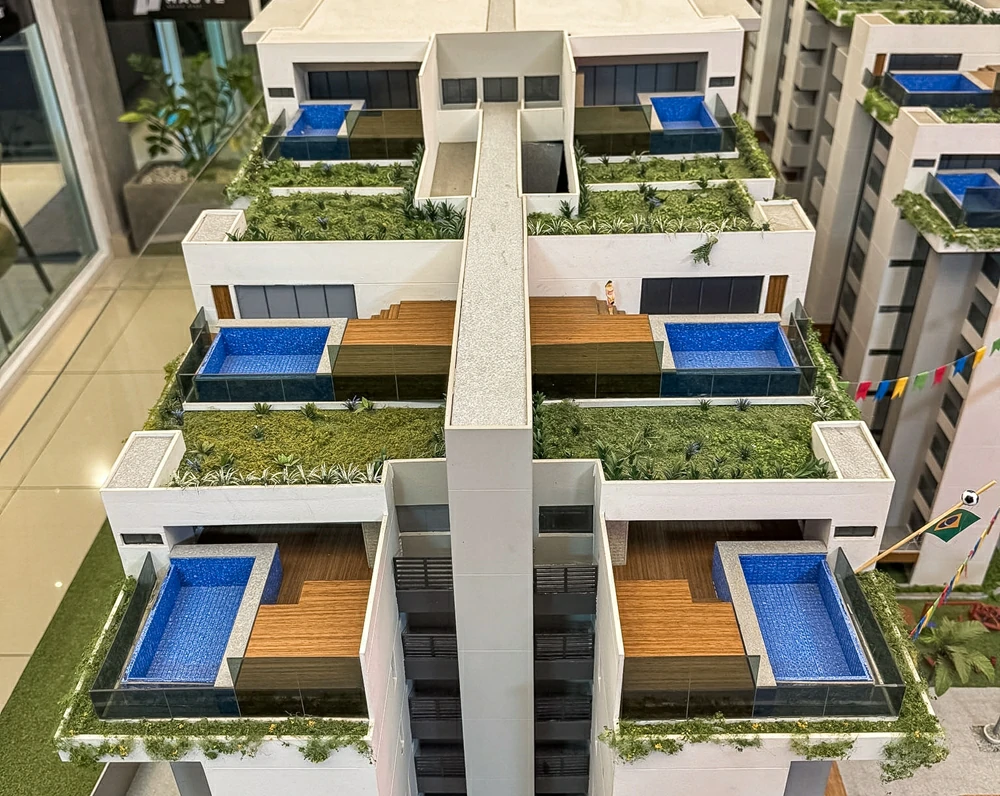 Jardins entre as coberturas ajudam a evitar o superaquecimento (Foto: Meu Imobiliário)