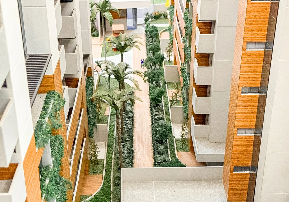 Paisagismo do Unique Humberto Parentes em maquete. (Foto: Meu Imobiliário)
